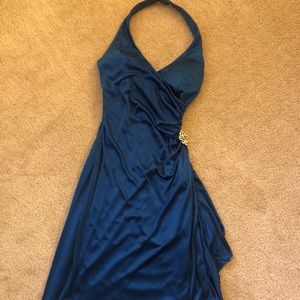 Blue dress with ruching